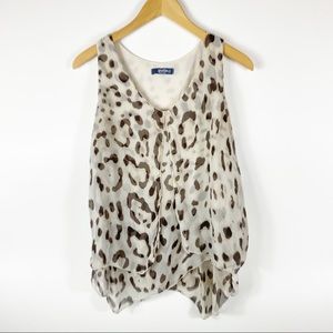 Giulia Cheetah Print Blouse Sleeveless size Large